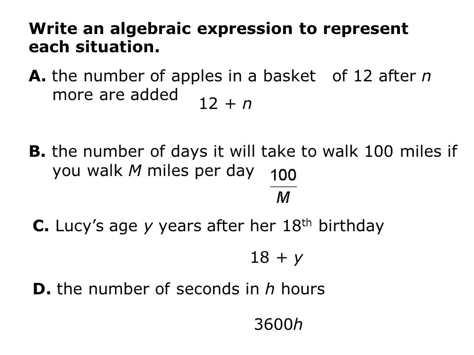 How to Write an Algebra Expression